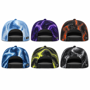 custom Waterproof Liquid Swirl <b>Camo</b> Golf <b>Cap</b> 5 Panel Performance Hat Quick Dry Breathable UV Protection Custom Logo for Men - Product Image 5