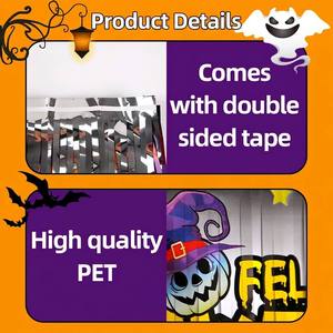 Cortina de flecos de aluminio con temática de Halloween de 1.8m, con fantasmas, calabazas y ángeles de la muerte, para fotomatón, puerta o telón de fondo - Product Image 3