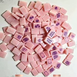 Fichas de Mahjong Americanas de Acrílico Portátiles de Lujo en Color Rosa Melocotón con Patas Plegables para Fiestas y Reuniones, Regalos en Stock, Envío Rápido - Product Image 4