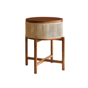 Modern Nordic Rattan/Wood <strong>Small</strong> Coffee <strong>Table</strong> Living Room <strong>Console</strong> <strong>Table</strong> <strong>with</strong> <strong>Storage</strong> Durable Side <strong>Table</strong> - Product Image 5