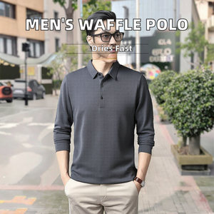 T-shirt gaufré uni à manches courtes pour homme, nouveau modèle, pour le printemps et l'automne, style décontracté pour jeunes, design vierge, 100 % coton, écologique - Product Image 3