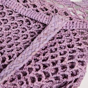 Bolso de playa de punto de ganchillo personalizado para mujer, tipo pescador, de malla, portátil, de un solo hombro, de rafia, para invierno, primavera y verano - Product Image 3