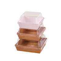 Boîte d'emballage pour pâtisserie personnalisée avec couvercle en plastique, boîte à sandwich jetable épaissie