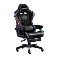 Chaise d'ordinateur de jeu de petite taille bon marché en gros Chaise de jeu de style course E-sport Chaises de joueur avec lumières RVB et repose-pieds