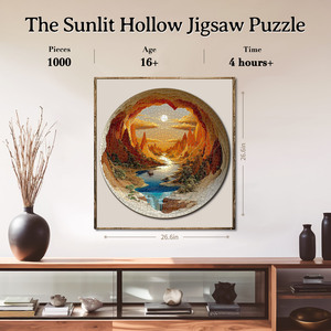 Souhoney Sunset Forest Lake View - Rompecabezas de cartón a todo color de 1000 piezas con laminación mate/brillante para decoración de pared o recuerdo - Product Image 3