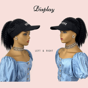 2023 chapeau de perruque chaude avec perruque synthétique de cheveux attachés cheveux longs ondulés pour les femmes utilisation quotidienne de fête - Product Image 6