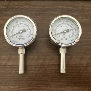 Conexión de compresión de media pulgada con manómetro de 30'' y 160 psi, material SUS304 - Product Image 1