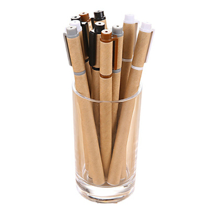 Recycled Paper Ball Pen Reusable Ecologic Recycled Eco Friendly <b>Rolling</b> Paper Pen with Plastic Clip - Product Image 2