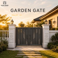 Puerta de Jardín de Aluminio con Juego de Postes, Kit Completo, Control Remoto, Deslizamiento Automático, Recubrimiento en Polvo, Impermeable, Fábrica OEM ODM