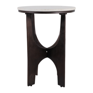 Tavolino Moderno con Piano in Marmo e Base in Metallo, Piccolo Tavolo d'Appoggio per Camera da Letto e Soggiorno - Product Image 1