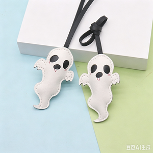 Pendentif fantôme d'Halloween en cuir PU, breloque fantôme effrayant pour sac, ornement pour porte-clés, sac à dos, sac à main, décoration, cadeau de fête - Product Image 3