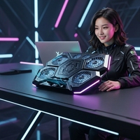 Support de refroidissement pour ordinateur portable ABS D12 avec ventilateurs multiples et flux d'air puissant pour le gaming