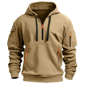 <span class=keywords><strong>Felpa</strong></span> da uomo mezza Zip con cerniera a contrasto giallo Multi tascabile <span class=keywords><strong>felpa</strong></span> tattica per escursioni all'aperto campeggio <span class=keywords><strong>felpa</strong></span> con cappuccio - Product Image 6
