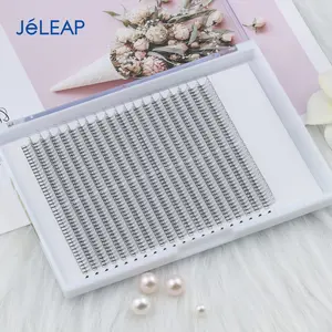 Jeleap Fabrik preis 3d individuelle vorgefertigte Lüfter wärme gebundene Volumen Wimpern verlängerung mit 0,10mm
