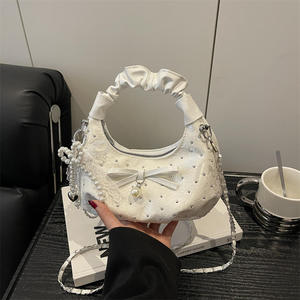 Bolsos de hombro con lazo de diamantes a la moda para mujer, bolsos de mano de alta calidad para mujer, bolso bandolera de cuero Pu para mujer - Product Image 2