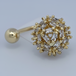 Affascinante Set di gioielli Vintage placcati in oro con zircone in due pezzi per un Look elegante e alla moda - Product Image 1