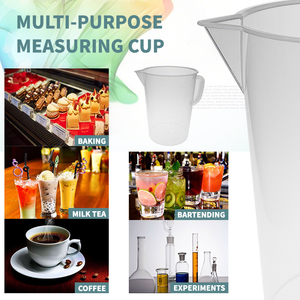 食品グレードPPプラスチック製目盛り付き計量カップ、計量シリンダー、キッチン、製菓、ミルクティーショップ、バー、実験器具用 - Product Image 5