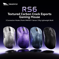 Smailwolf RS6 Souris de jeu tri-mode Capteur PAW3311 12000 DPI 59g Ultra légère en fibre de carbone Taux de polling 1000 Hz Batterie 500 mAh