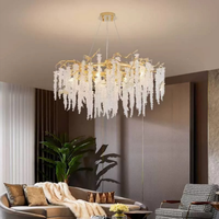 Lustre en cristal de luxe moderne français pour hauts plafonds branche de style rétro pour la maison hôtel restaurant pour lampes de taille moyenne