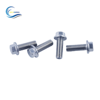 Baut dan mur Stainless Steel kepala flensa Hex segi enam baut flens berulir penuh