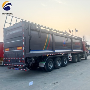 Remolque de Camión Semirremolque de Transporte de Carga de Granos de Cereal, Trigo y Maíz, con Volquete de Orugas, Marca Shandong WOSHENG - Product Image 3