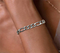 ONLY U Men Bracelet chaîne en argent Box Twist Curb Rope Snake Paperclip Bracelet