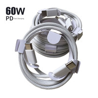 Cable de Carga Rápida USB C de 60w para Teléfono Móvil, Adaptador de Corriente Tipo C, Cable de Datos de Carga Rápida para iPhone 15 16 17 Pro