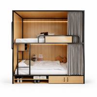 JOYSOURCE Umweltfreundliches Verstellbares Holz-Etagenbett mit Integriertem Aufbewahrungsschrank Modernes Spanplatten-Design ISO9001