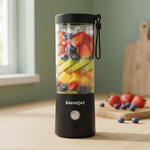 Mixeur portable noir en acier inoxydable pour smoothies et milkshakes, commandes à bouton-poussoir, alimenté par batterie, 100W, 4 lames, cuisine, camping-car - Product Image 2