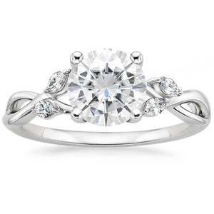Bague de fiançailles et de mariage vintage torsadée en moissanite naturelle taille brillant en forme de saule, bijoux pour femmes en argent S925, la plus populaire, vente en gros - Product Image 3