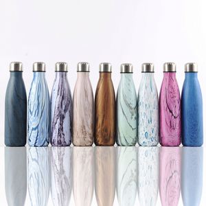 Bouteille d'eau isotherme sport en acier inoxydable de 500 ml, sans BPA, personnalisée, en forme de Coca-Cola, avec motif bois, type bowling - Product Image 2