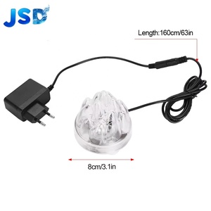 JSD 수족관 에어 버블 라이트 7색 변환 / 단일 색상 LED 수중 어항 에어 스톤 장식 (흡착판 포함) - Product Image 1