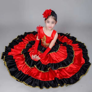 Traje Español para Niña, Trajes <span class=keywords><strong>de</strong></span> Salón Largos y Rojos, Vestidos <span class=keywords><strong>de</strong></span> Baile <span class=keywords><strong>Flamenco</strong></span> Español, Disfraces <span class=keywords><strong>de</strong></span> Actuación Infantil, <span class=keywords><strong>Ropa</strong></span> <span class=keywords><strong>de</strong></span> Escenario - Product Image 4