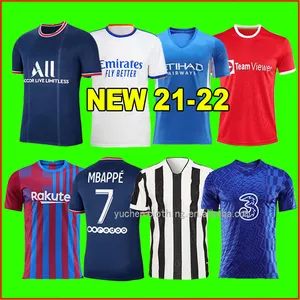 थोक फुटबॉल जर्सी-21/22 नई मॉडल आदमी ग्रेड स्टॉक में Mbappe थाई गुणवत्ता फुटबॉल जर्सी नेय्मर फुटबॉल शर्ट पुरुषों + बच्चों सेट