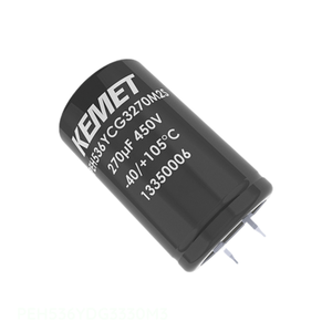 Condensateur à travers trou, distributeur agréé, CAP ALUM 330UF 20% 450V SNAP TH 330 uF PEH536YDG3330M3 - Product Image 1