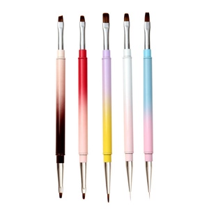 High Quality New Double-headed Nail <b>Brush</b> Nail Art <b>Brush</b> Metal Pen Holder Factory Wholesale Customization - Product Image 1