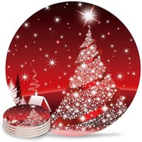 En gros personnalisé Sublimation Ardoise Sous-verre de Noël en céramique boisson café personnalisé blanc en céramique sous-verre avec liège