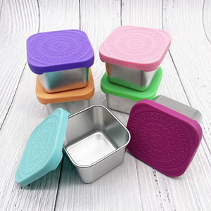 Boîte de conservation alimentaire carrée de 6 oz en acier inoxydable, avec couvercle en silicone, idéale pour la cuisine, pour les collations et les sauces. - Product Image 5