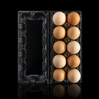 Barquette à œufs 10 unités en PET de qualité alimentaire, type coquille, avec structure antichoc pour fermes avicoles, vente au détail et centres d'emballage