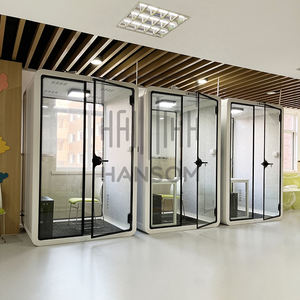 可移动声学办公吊舱隔音办公电话亭私人工作吊舱最多2个座位，带家具办公亭 - Product Image 1