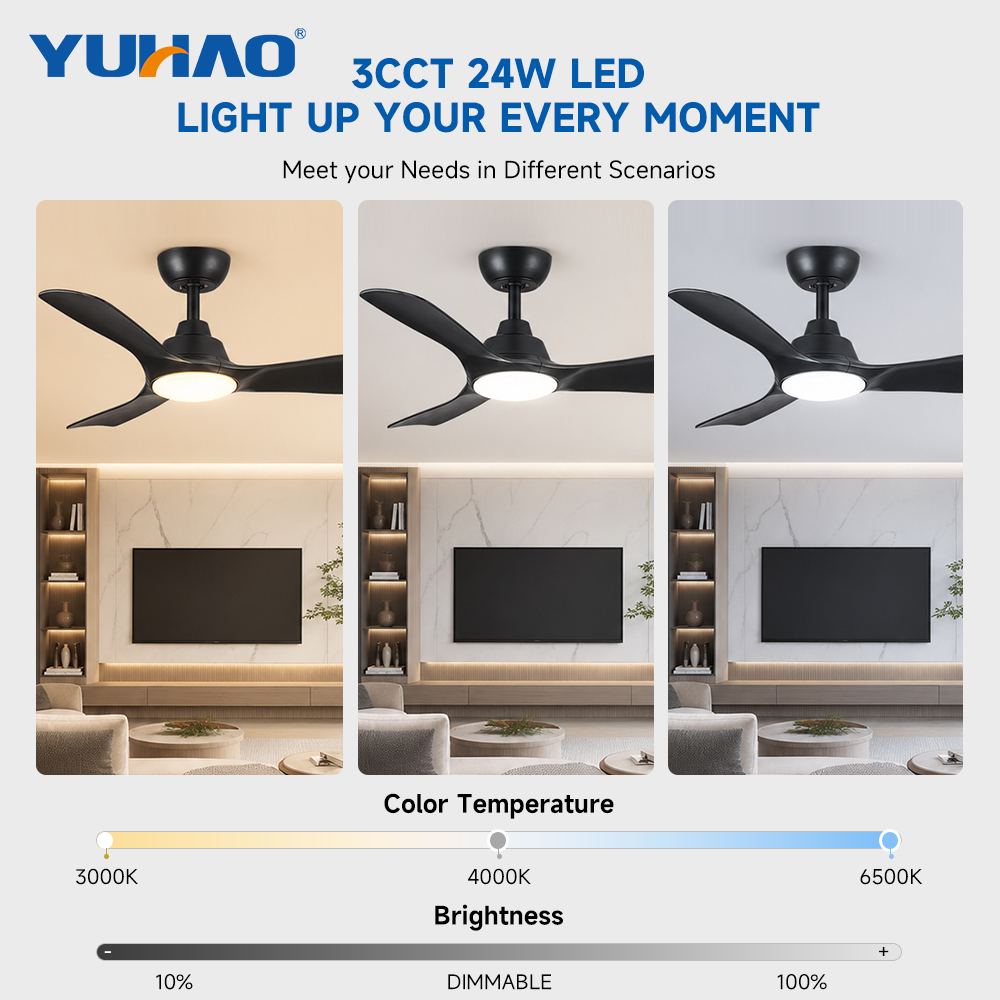 OEM ODM Space Tidy Quick Install Muted Sound 42 Inch Small Indoor Residential BLDC Led Ceiling Light With Fan · image 4