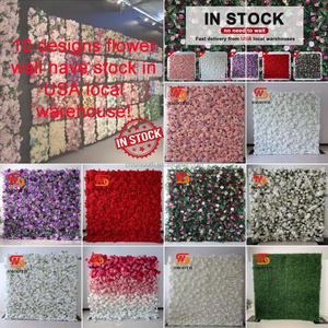 Suave decoración de boda pared Floral 3D enrollable tela colgante trasero marfil Rosa Pared de flores artificiales para escenario de boda - Product Image 4