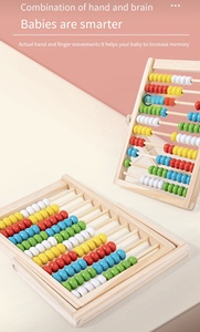 Divertido juguete de madera 3D Abacus Marco de conteo tarjeta educativa modelo de matemáticas para niños Unisex durante 2-4 años para fiestas de aprendizaje - Product Image 5