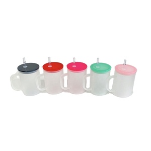 Taza de Vidrio Borosilicato Transparente de 17 oz, para Sublimación, con Asa y Tapa de Plástico PP, para Café o Té - Product Image 4