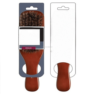 Brosse à barbe de <span class=keywords><strong>barbier</strong></span> ovale personnalisée avec logo, en bois, à poils de sanglier, souple et rigide, pour le rasage, voyage, vente en gros - Product Image 4