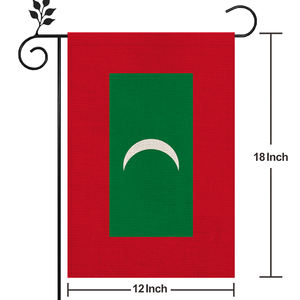 Drapeau des <span class=keywords><strong>Maldives</strong></span> en lin de haute qualité 12 * 18In Différents styles d'extérieur au choix - Product Image 2