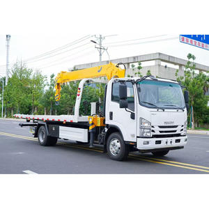 Camion de remorquage à plateau plat de marque japonaise RHD et LHD avec grue à 3 sections pour le levage et le transport de véhicules endommagés - Product Image 1