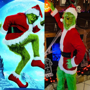 <span class=keywords><strong>Disfraz</strong></span> de <span class=keywords><strong>Navidad</strong></span> de Papá Noel <span class=keywords><strong>Grinch</strong></span> para adultos <span class=keywords><strong>Disfraz</strong></span> de Papá Noel de piel verde de lujo Conjunto de ropa de monstruo de <span class=keywords><strong>Navidad</strong></span> Disfraces de Cosplay - Product Image 3