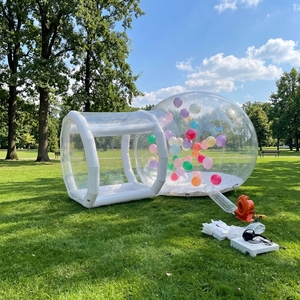 Vente flash - Maison à bulles gonflable en PVC transparent - Double tunnel - Dôme en cristal - <span class=keywords><strong>Tente</strong></span> <span class=keywords><strong>pour</strong></span> enfants - <span class=keywords><strong>Location</strong></span> <span class=keywords><strong>pour</strong></span> événements d'<span class=keywords><strong>anniversaire</strong></span> - Avec souffleur d'air - Product Image 5