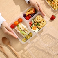 Boîtes à lunch jetables personnalisées en gros, de qualité alimentaire, boîtes d'emballage rectangulaires en plastique transparent avec couvercles
